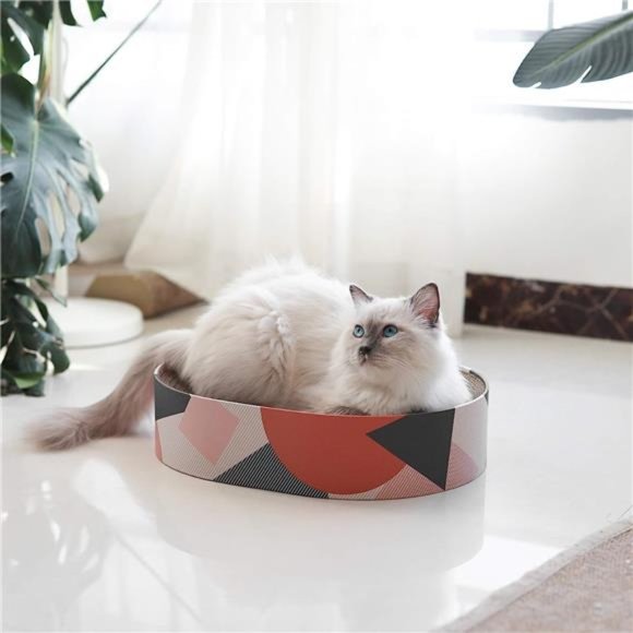 Cat Scratcher Carboard Bed Lounge Couch for Indoor Cats Oval Shape 17"x13" - Picture 4 of 6